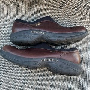 Merrell Primo Moc Womens Brown Leather Air Cushion Slip On Shoe
